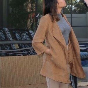 Khaki Suede Kimono/cardigan